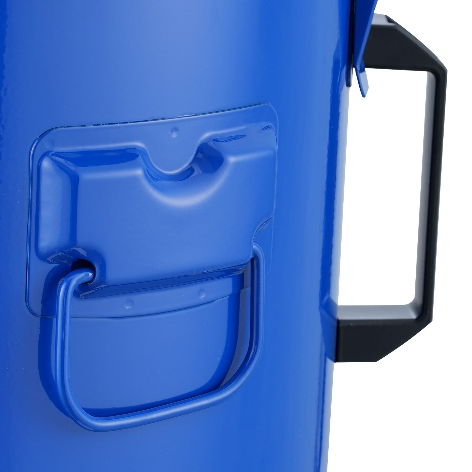 Fryer Grease Bucket, 10 Gal Oil Disposal Caddy Carbon Steel Fryer Oil Bucket With Rust-Proof Coating, Oil Transport Container With Lid, Lock Clips, Filter Bag For Hot Cooking Oil Filtering, Blue_maomaolike.com